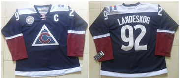 Colorado Avalanche #92 Gabriel Landeskog Navy Blue Alternate Stitched NHL Jersey