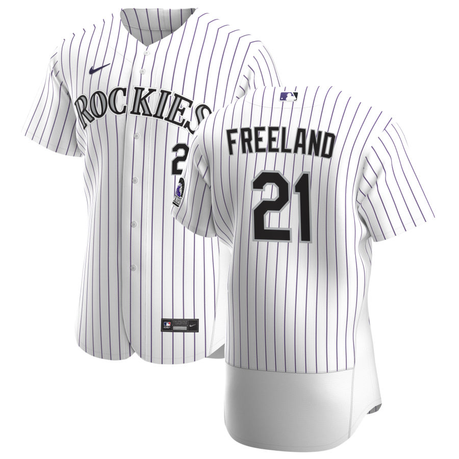 Colorado Rockies #21 Kyle Freeland Men's Nike White Home 2020 Authentic Player MLB Jersey Colorado Rockies #21 Kyle Freeland Men's Nike White Home 2020 Authentic Player MLB Jersey