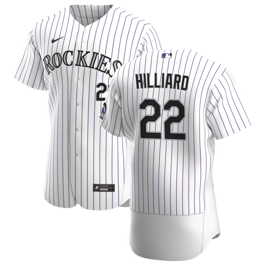 Colorado Rockies #22 Sam Hilliard Men's Nike White Home 2020 Authentic Player MLB Jersey Colorado Rockies #22 Sam Hilliard Men's Nike White Home 2020 Authentic Player MLB Jersey