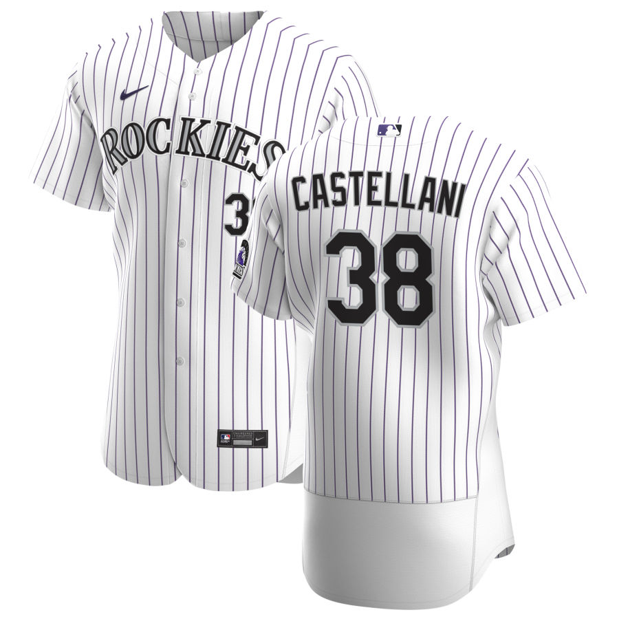 Colorado Rockies #38 Ryan Castellani Men's Nike White Home 2020 Authentic Player MLB Jersey Colorado Rockies #38 Ryan Castellani Men's Nike White Home 2020 Authentic Player MLB Jersey