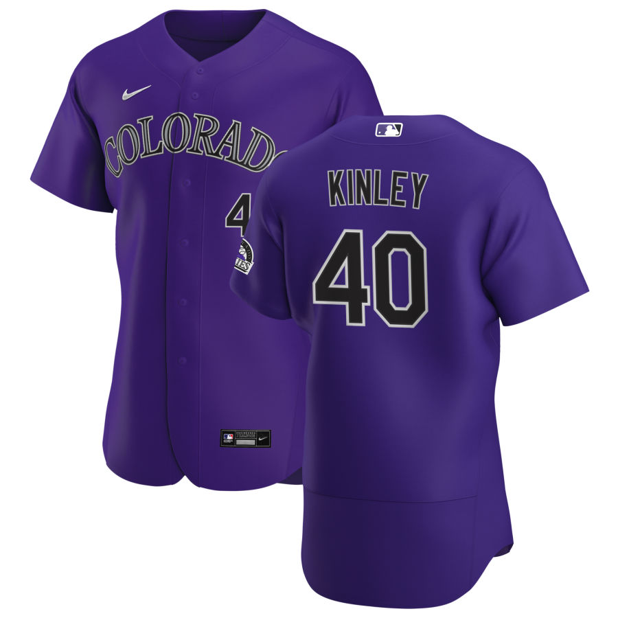 Colorado Rockies #40 Tyler Kinley Men's Nike Purple Alternate 2020 Authentic Player MLB Jersey Colorado Rockies #40 Tyler Kinley Men's Nike Purple Alternate 2020 Authentic Player MLB Jersey