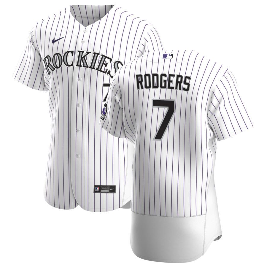 Colorado Rockies #7 Brendan Rodgers Men's Nike White Home 2020 Authentic Player MLB Jersey Colorado Rockies #7 Brendan Rodgers Men's Nike White Home 2020 Authentic Player MLB Jersey