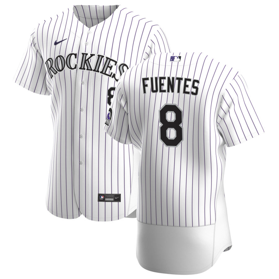 Colorado Rockies #8 Josh Fuentes Men's Nike White Home 2020 Authentic Player MLB Jersey Colorado Rockies #8 Josh Fuentes Men's Nike White Home 2020 Authentic Player MLB Jersey