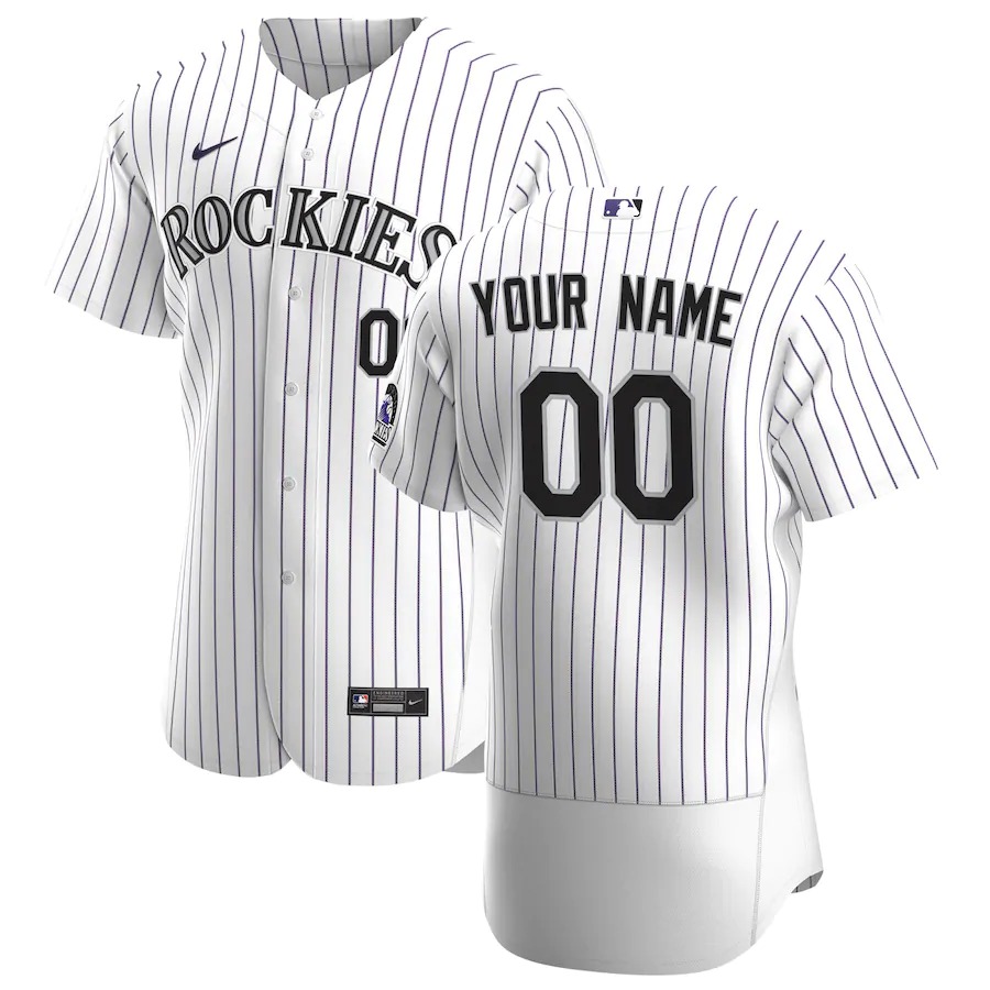 Colorado Rockies Custom Men's Nike White Home 2020 Authentic Player MLB Jersey Colorado Rockies Custom Men's Nike White Home 2020 Authentic Player MLB Jersey