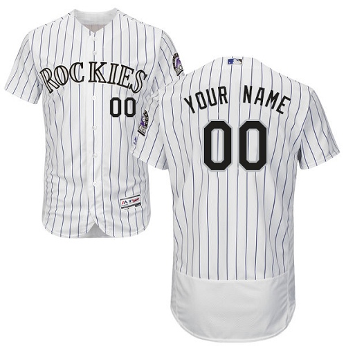 Colorado Rockies White Men's Flexbase Customized Jersey Colorado Rockies White Men's Flexbase Customized Jersey