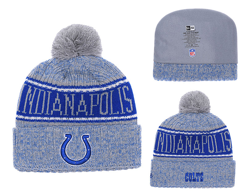 Colts Blue 2018 NFL Sideline Pom Knit Hat YD