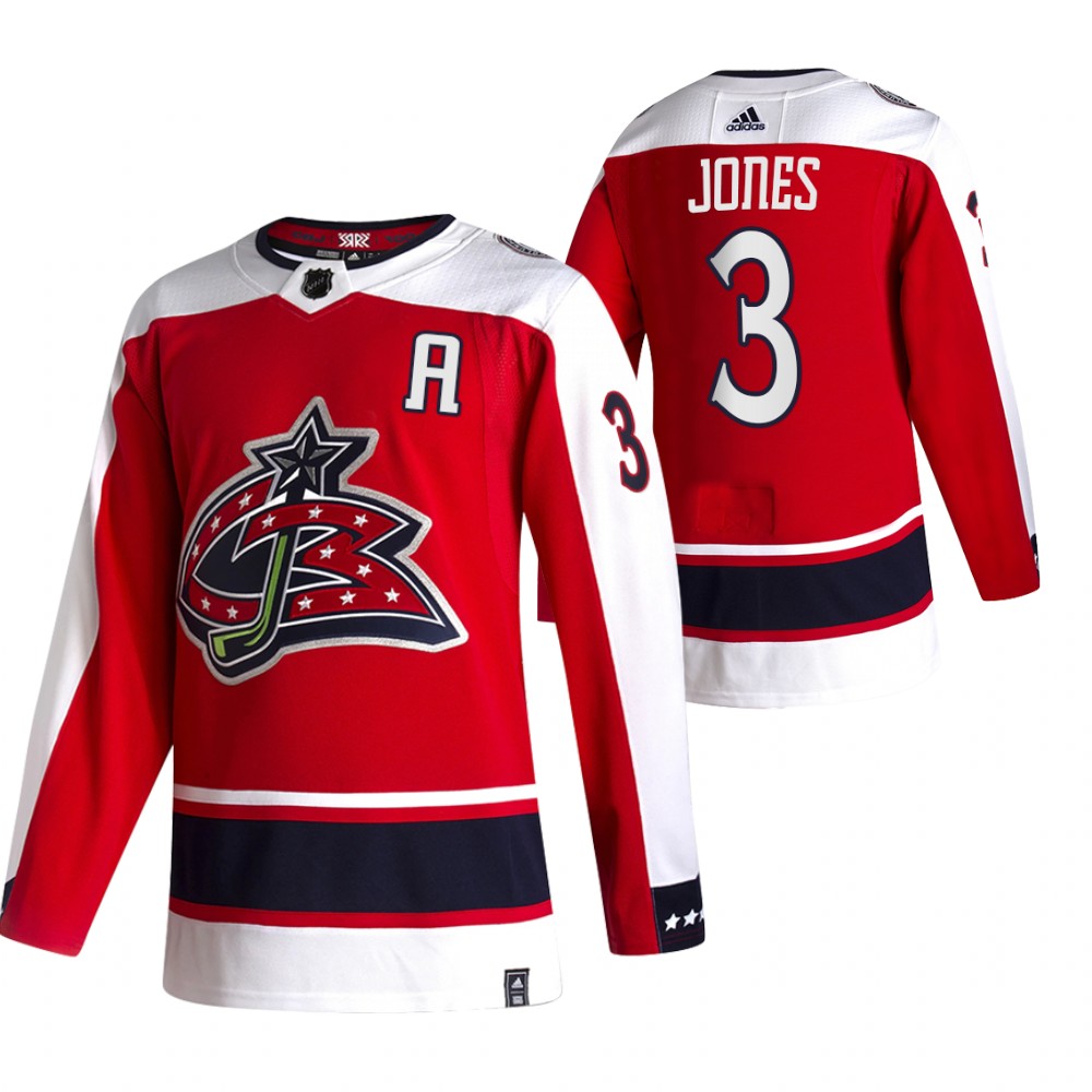 Columbus Blue Jackets #3 Seth Jones Red Men's Adidas 2020-21 Reverse Retro Alternate NHL Jersey Columbus Blue Jackets #3 Seth Jones Red Men's Adidas 2020-21 Reverse Retro Alternate NHL Jersey