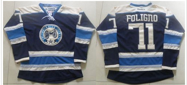 Columbus Blue Jackets #71 Nick Foligno Navy Blue Alternate Stitched NHL Jersey
