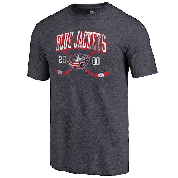 Columbus Blue Jackets Fanatics Branded Navy Vintage Collection Line Shift Tri Blend T-Shirt