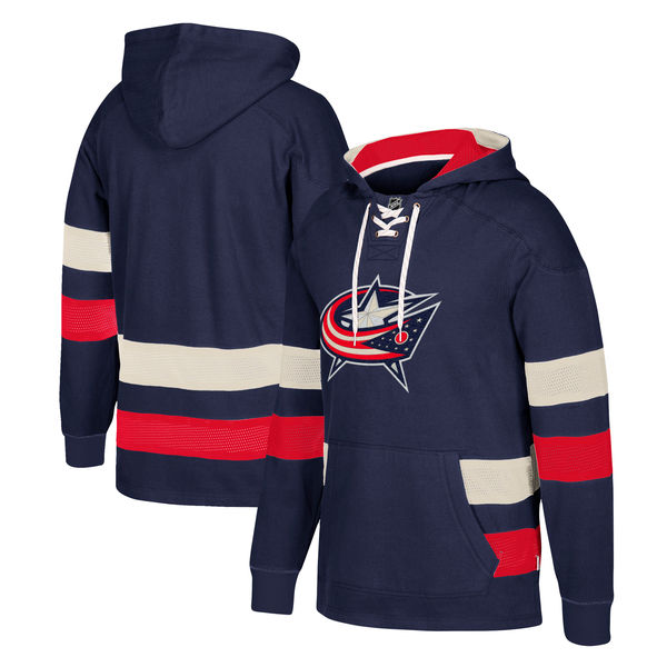 Columbus Blue Jackets Navy Men's Customized All Stitched Hooded Sweatshirt Columbus Blue Jackets Navy Men's Customized All Stitched Hooded Sweatshirt