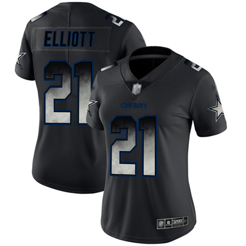 Cowboys #21 Ezekiel Elliott Black Women's Stitched Football Vapor Untouchable Limited Smoke Fashion Jersey Cowboys #21 Ezekiel Elliott Black Women's Stitched Football Vapor Untouchable Limited Smoke Fashion Jersey