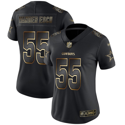 Cowboys #55 Leighton Vander Esch Black Gold Women's Stitched Football Vapor Untouchable Limited Jersey Cowboys #55 Leighton Vander Esch Black Gold Women's Stitched Football Vapor Untouchable Limited Jersey