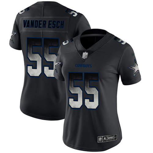 Cowboys #55 Leighton Vander Esch Black Women's Stitched Football Vapor Untouchable Limited Smoke Fashion Jersey Cowboys #55 Leighton Vander Esch Black Women's Stitched Football Vapor Untouchable Limited Smoke Fashion Jersey