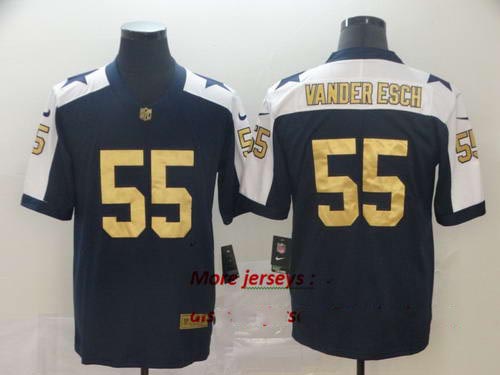Cowboys 55 Leighton Vander Esch Navy Gold Throwback Vapor Untouchable Limited Jersey