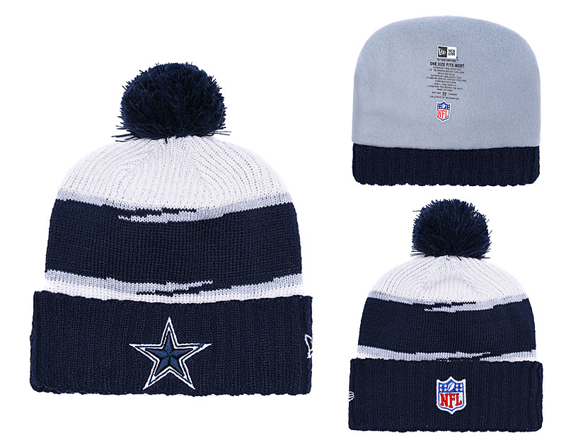 Cowboys Fashion Navy Pom Knit Hat YD