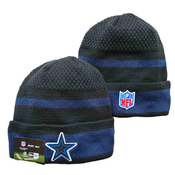 Cowboys Team Logo Black And Blue Knit Hat YD