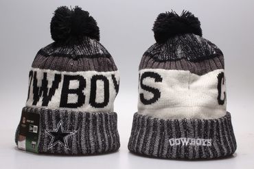 Cowboys Team Logo Gray & White Knit Hat YP