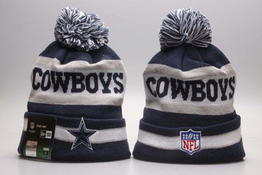 Cowboys Team Logo Navy & Gray Knit Hat YP