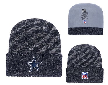 Cowboys Team Logo Navy Stripe Cuffed Knit Hat YD