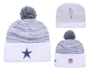 Cowboys Team Logo White Knit Hat YD