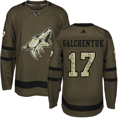 Coyotes #17 Alex Galchenyuk Green Salute to Service Stitched Hockey Jersey Coyotes #17 Alex Galchenyuk Green Salute to Service Stitched Hockey Jersey