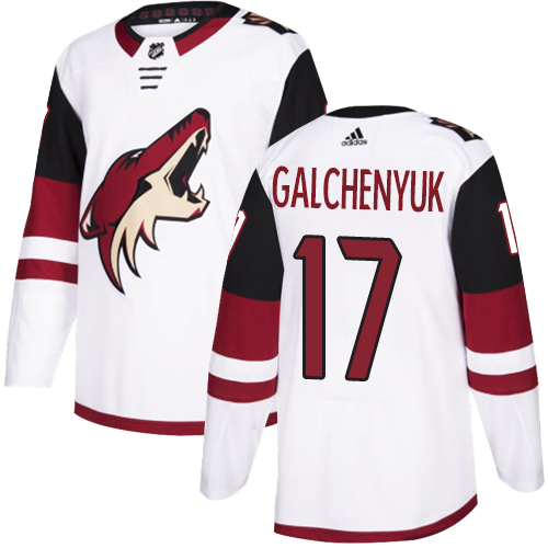 Coyotes #17 Alex Galchenyuk White Road Authentic Stitched Hockey Jersey Coyotes #17 Alex Galchenyuk White Road Authentic Stitched Hockey Jersey
