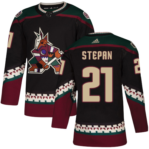 Coyotes #21 Derek Stepan Black Alternate Authentic Stitched Hockey Jersey Coyotes #21 Derek Stepan Black Alternate Authentic Stitched Hockey Jersey