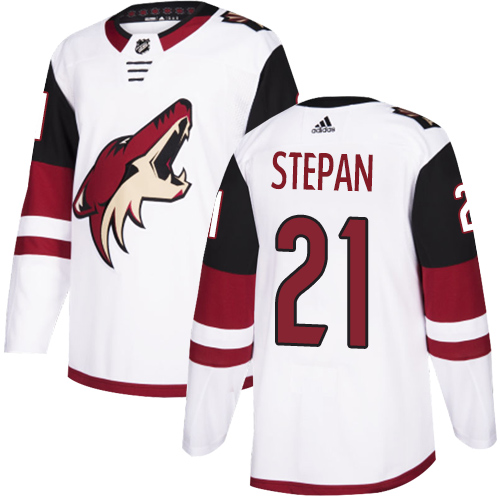Coyotes #21 Derek Stepan White Road Authentic Stitched Hockey Jersey