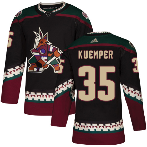 Coyotes #35 Darcy Kuemper Black Alternate Authentic Stitched Hockey Jersey Coyotes #35 Darcy Kuemper Black Alternate Authentic Stitched Hockey Jersey