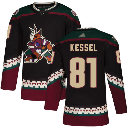 Coyotes #81 Phil Kessel Black Alternate Authentic Stitched Youth Hockey Jersey Coyotes #81 Phil Kessel Black Alternate Authentic Stitched Youth Hockey Jersey