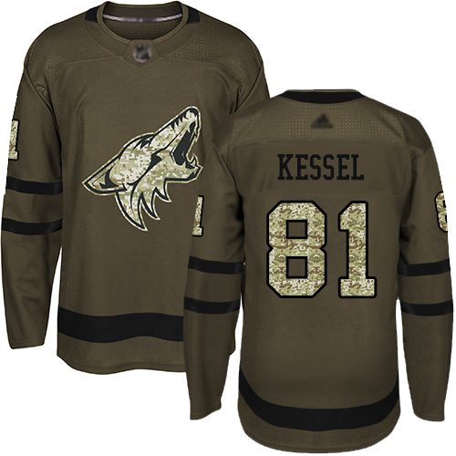 Coyotes #81 Phil Kessel Green Salute to Service Stitched Youth Hockey Jersey Coyotes #81 Phil Kessel Green Salute to Service Stitched Youth Hockey Jersey