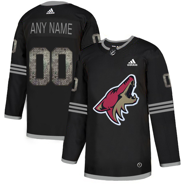 Coyotes Black Shadow Logo Print Men's Customized Adidas Jersey