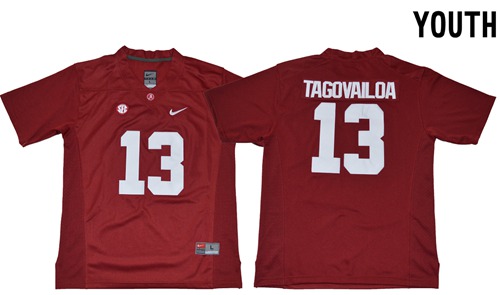 Crimson Tide #13 Tua Tagovailoa Red Limited Stitched Youth NCAA Jersey Crimson Tide #13 Tua Tagovailoa Red Limited Stitched Youth NCAA Jersey