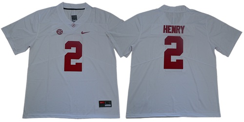 Crimson Tide #2 Derrick Henry White SEC Patch Limited Stitched College Jersey Crimson Tide #2 Derrick Henry White SEC Patch Limited Stitched College Jersey