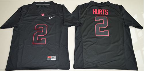 Crimson Tide #2 Jalen Hurts Blackout Limited Stitched NCAA Jersey Crimson Tide #2 Jalen Hurts Blackout Limited Stitched NCAA Jersey