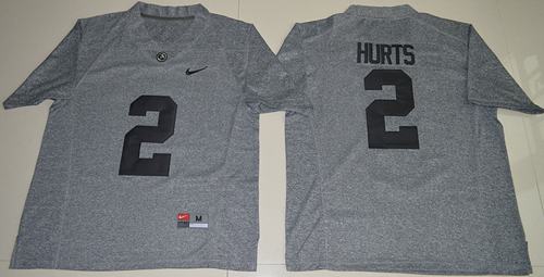 Crimson Tide #2 Jalen Hurts Gridiron Gray Limited Stitched NCAA Jersey Crimson Tide #2 Jalen Hurts Gridiron Gray Limited Stitched NCAA Jersey