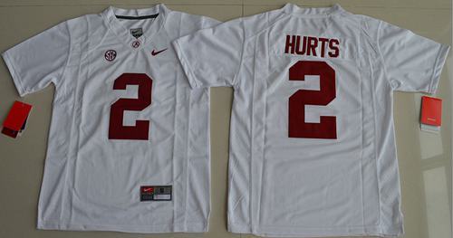 Crimson Tide #2 Jalen Hurts White Limited Stitched Youth NCAA Jersey Crimson Tide #2 Jalen Hurts White Limited Stitched Youth NCAA Jersey