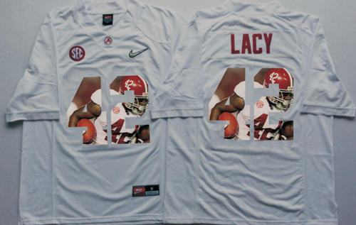 Crimson Tide #42 Eddie Lacy White Player Fashion Stitched NCAA Jersey Crimson Tide #42 Eddie Lacy White Player Fashion Stitched NCAA Jersey