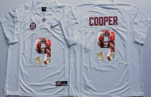 Crimson Tide #9 Amari Cooper White Player Fashion Stitched NCAA Jersey Crimson Tide #9 Amari Cooper White Player Fashion Stitched NCAA Jersey