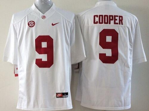 Crimson Tide #9 Amari Cooper White SEC Patch Stitched Youth NCAA Jersey Crimson Tide #9 Amari Cooper White SEC Patch Stitched Youth NCAA Jersey