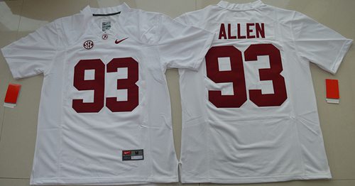 Crimson Tide #93 Jonathan Allen White Limited Stitched NCAA Jersey Crimson Tide #93 Jonathan Allen White Limited Stitched NCAA Jersey