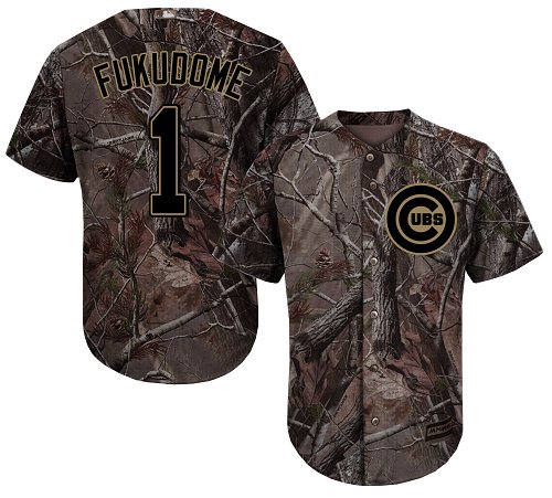 Cubs #1 Kosuke Fukudome Camo Realtree Collection Cool Base Stitched Baseball Jersey