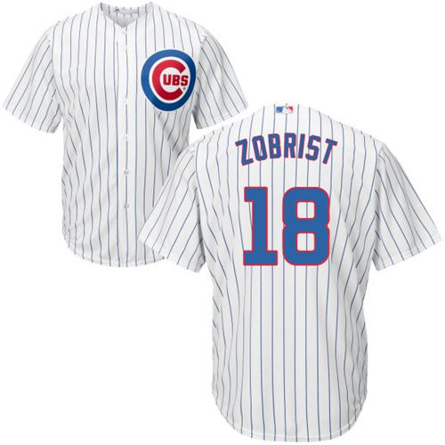 Cubs #18 Ben Zobrist White Home Stitched Youth MLB Jersey Cubs #18 Ben Zobrist White Home Stitched Youth MLB Jersey
