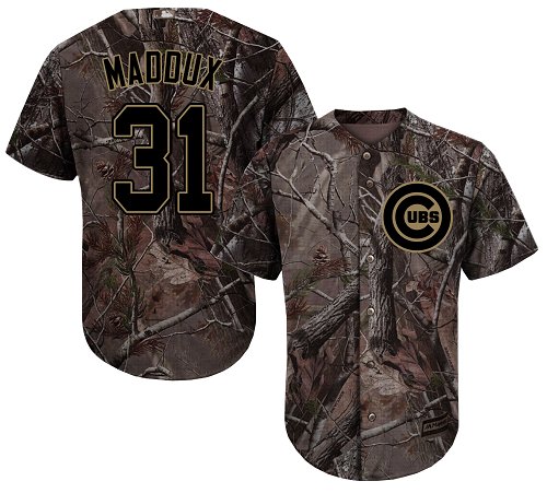 Cubs #31 Greg Maddux Camo Realtree Collection Cool Base Stitched Baseball Jersey