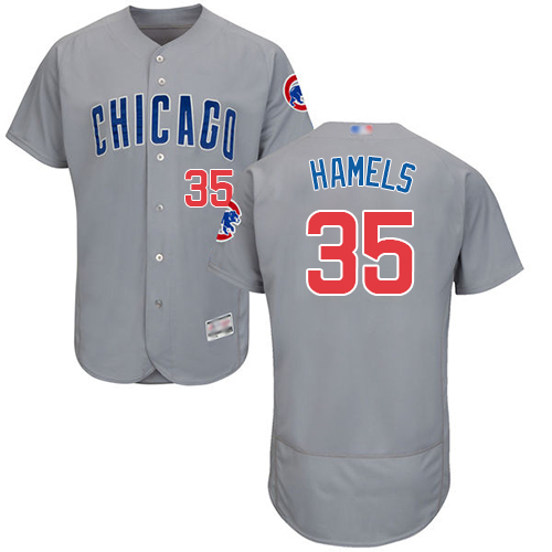 Cubs #35 Cole Hamels Grey Flexbase Authentic Collection Road Stitched Baseball Jersey