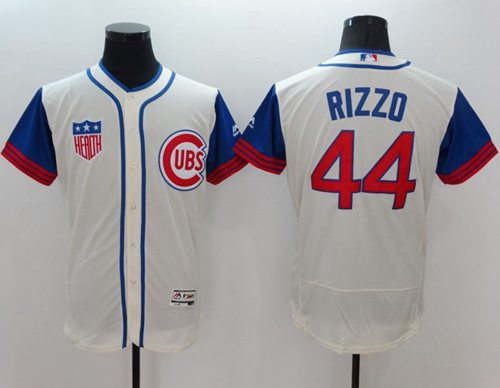 Cubs #44 Anthony Rizzo Cream Blue Flexbase Authentic Collection 1942 Turn Back The Clock Stitched MLB Jersey