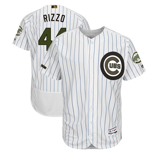 Cubs #44 Anthony Rizzo White(Blue Strip) Flexbase Authentic Collection 2018 Memorial Day Stitched Baseball Jersey