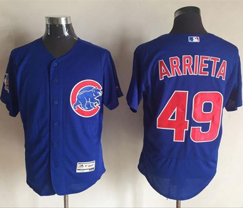 Cubs #49 Jake Arrieta Blue Flexbase Authentic Collection Stitched MLB Jersey