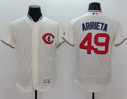 Cubs #49 Jake Arrieta Cream Flexbase Authentic Collection 1929 Turn Back The Clock Stitched MLB Jersey