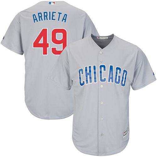 Cubs #49 Jake Arrieta Grey Road Stitched Youth MLB Jersey Cubs #49 Jake Arrieta Grey Road Stitched Youth MLB Jersey